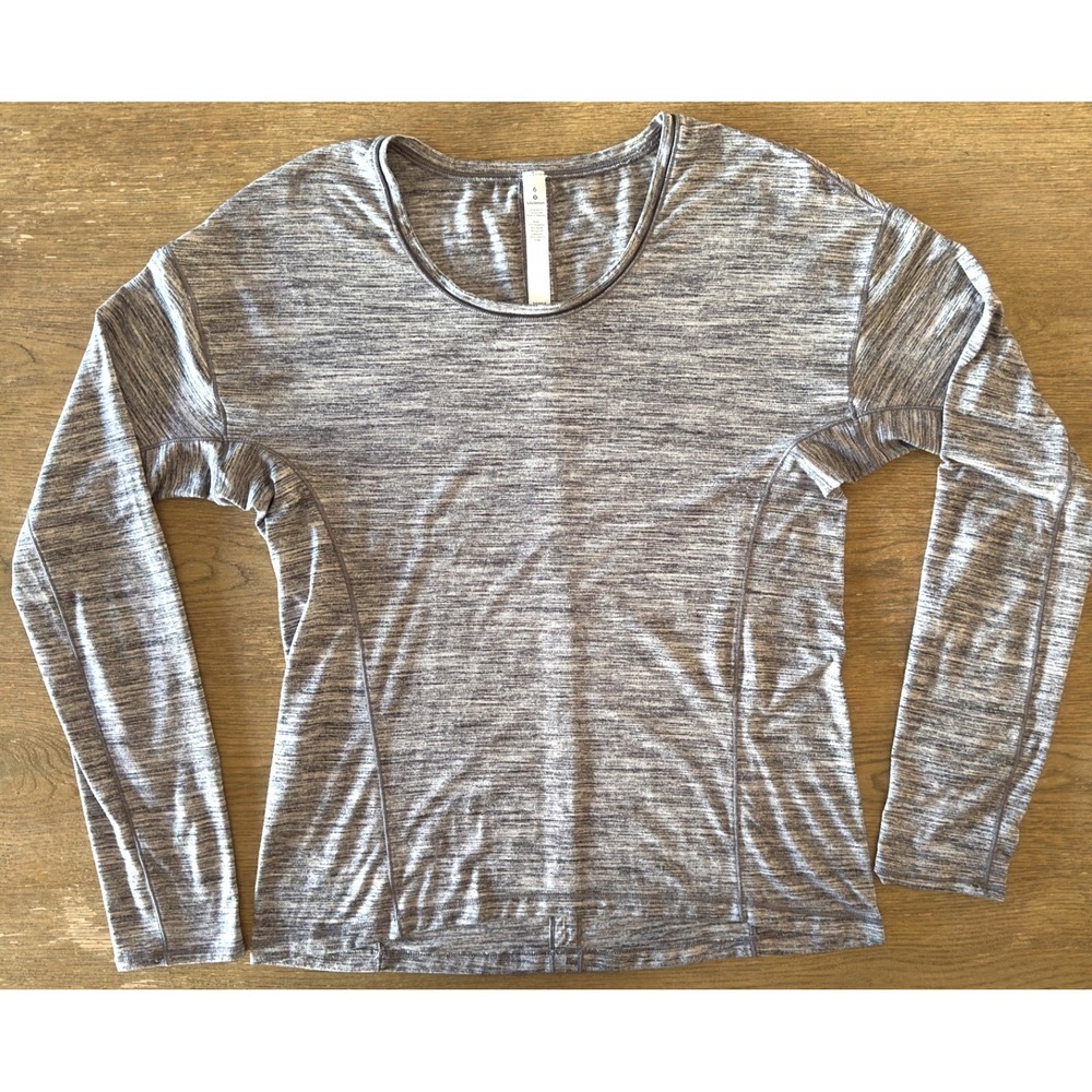 Lululemon Scoop Neck Long Sleeve Lightweight Active Top-Women's Size‎ 6-Grey EUC